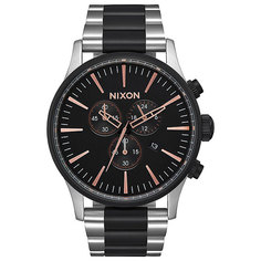 Кварцевые часы Nixon Sentry Chrono Black/Rose Gold