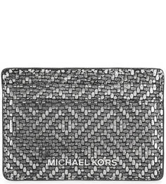 Серебристая замшевая визитница Michael Michael Kors