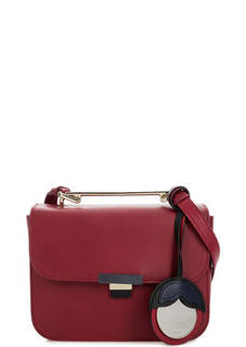 Бордовая кожаная сумка через плечо Furla