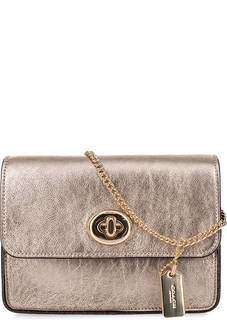 Золотистая сумка через плечо Coach