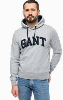 Серая толстовка с логотипом бренда Gant