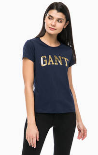 Хлопковая футболка с логотипом бренда Gant