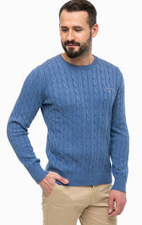 Синий хлопковый джемпер Gant
