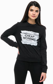 Черный хлопковый свитшот с принтом Cheap Monday