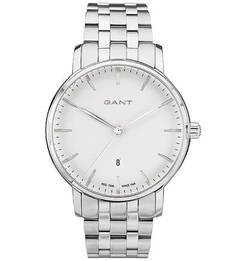 Часы серебристым металлическим браслетом Gant