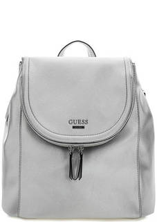 Серебристый рюкзак с одним отделом Guess