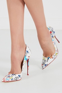 Белые туфли с принтом So Kate 120 Christian Louboutin