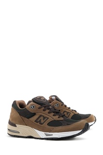 Коричневые кроссовки из замши и текстиля №991 New Balance