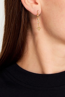 Золотистые серьги со звездами Exclaim