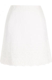 Однотонная мини-юбка с кружевной отделкой Dolce &amp; Gabbana