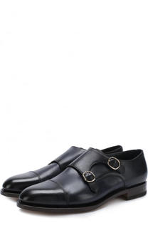 Кожаные монки с двумя пряжками Santoni