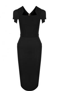 Однотонное платье-футляр с коротким рукавом Roland Mouret