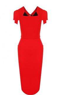 Однотонное платье-футляр с коротким рукавом Roland Mouret