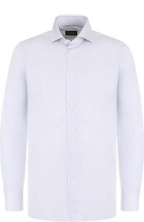 Хлопковая сорочка с воротником акула Ermenegildo Zegna