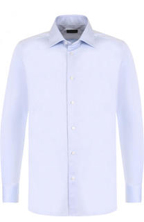 Хлопковая сорочка с итальянским воротником Ermenegildo Zegna