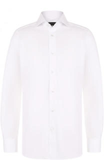 Хлопковая сорочка с итальянским воротником Ermenegildo Zegna