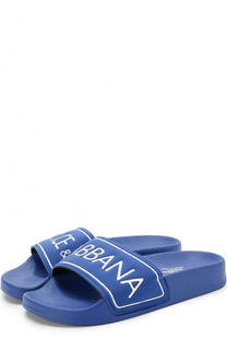 Резиновые шлепанцы с логотипом бренда Dolce &amp; Gabbana