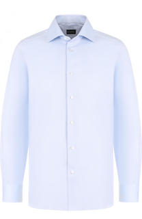 Хлопковая сорочка с итальянским воротником Ermenegildo Zegna
