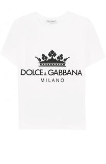 Хлопковая футболка с принтом Dolce &amp; Gabbana