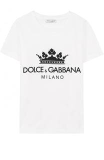 Хлопковая футболка с принтом Dolce &amp; Gabbana