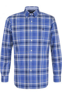 Хлопковая рубашка в клетку с воротником button down Polo Ralph Lauren