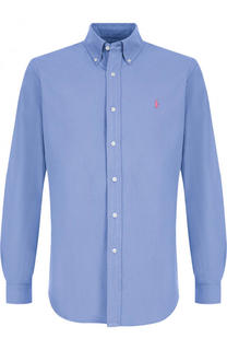 Хлопковая рубашка с воротником button down и логотипом бренда Polo Ralph Lauren