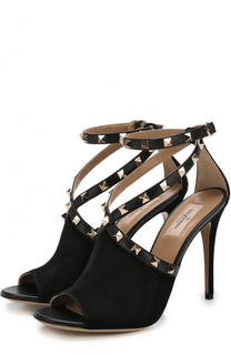 Замшевые босоножки Rockstud на шпильке Valentino