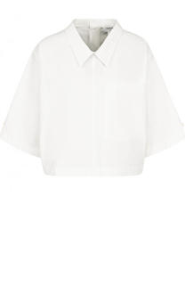 Хлопковая блуза свободного кроя с укороченным рукавом Thom Browne