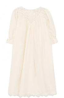 Шелковое платье свободного кроя с кружевной отделкой Dolce &amp; Gabbana