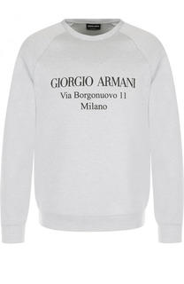 Хлопковый свитшот с аппликацией Giorgio Armani