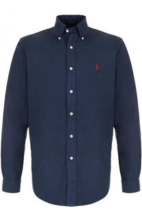 Хлопковая рубашка с воротником button down и логотипом бренда Polo Ralph Lauren