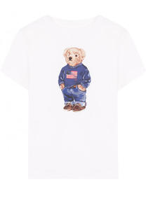 Хлопковая футболка с принтом Polo Ralph Lauren