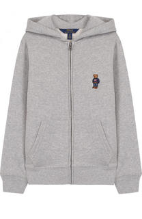 Хлопковый кардиган на молнии с капюшоном Polo Ralph Lauren