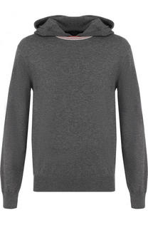 Джемпер из смеси шерсти и хлопка с капюшоном Ermenegildo Zegna