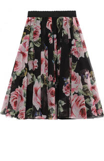 Многослойная юбка с принтом и эластичным поясом Dolce &amp; Gabbana