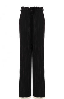 Брюки из смеси вискозы и шелка с кружевной отделкой Ann Demeulemeester
