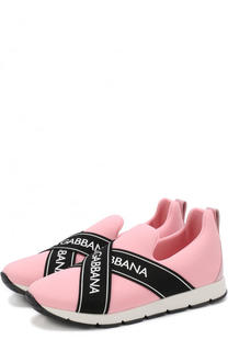 Текстильные кроссовки с контрастной эластичной отделкой Dolce &amp; Gabbana