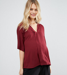 Драпированный топ с V-образным вырезом для беременных ASOS Maternity - Красный