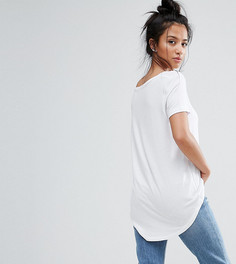 Футболка с короткими рукавами и удлиненной спиной ASOS PETITE The New Forever - Белый
