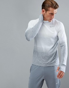Серый лонгслив с высоким воротником Nike Running Dri-FIT 885304-043 - Серый