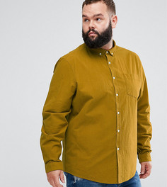 Фактурная рубашка классического кроя с нагрудным карманом ASOS PLUS - Желтый