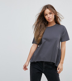 Футболка со вставкой ASOS PETITE - Черный