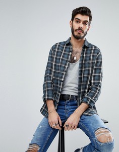 Сине-зеленая рубашка классического кроя в клетку ASOS - Зеленый
