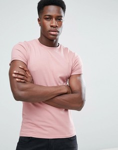 Розовая обтягивающая футболка ASOS - Розовый