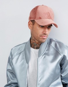 Розовая велюровая бейсболка ASOS - Розовый
