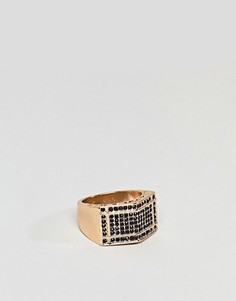 Большое кольцо с камнями ASOS - Золотой