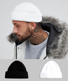 2 шапки-бини (черный/белый) ASOS - СКИДКА - Черный