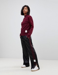 Черные атласные брюки с широкими штанинами и кнопками аdidas Originals Adibreak - Черный Adidas