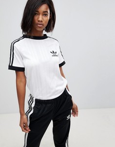 Белая футболка с тремя фирменными полосками adidas Originals - Белый