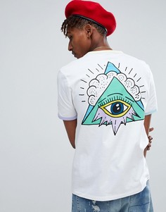 Свободная футболка с принтом на спине ASOS - Белый